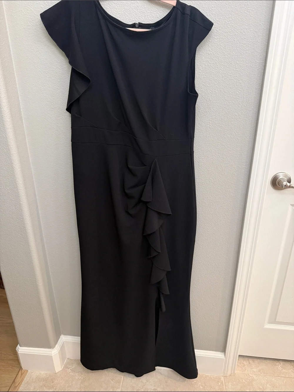 Black Ruffle-Front Maxi Dress - Picture 2 of 3